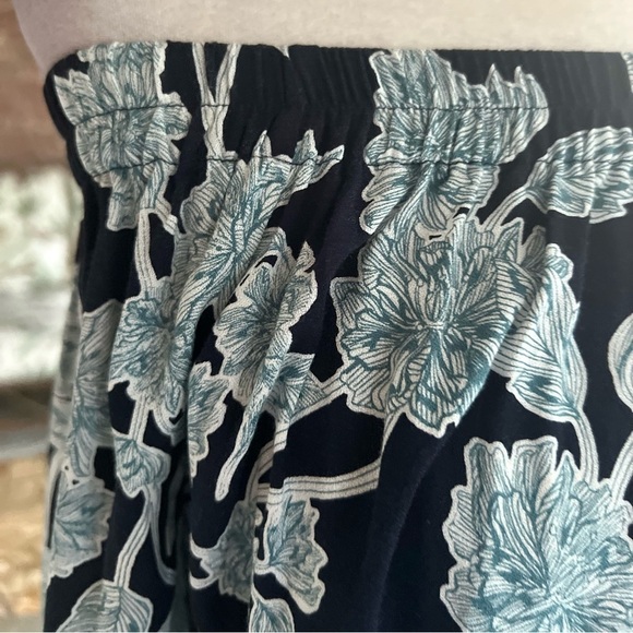 Splendid Top Off the Shoulder Navy Blue Mint Floral Floral S Garden Boho Chic - Picture 7 of 17